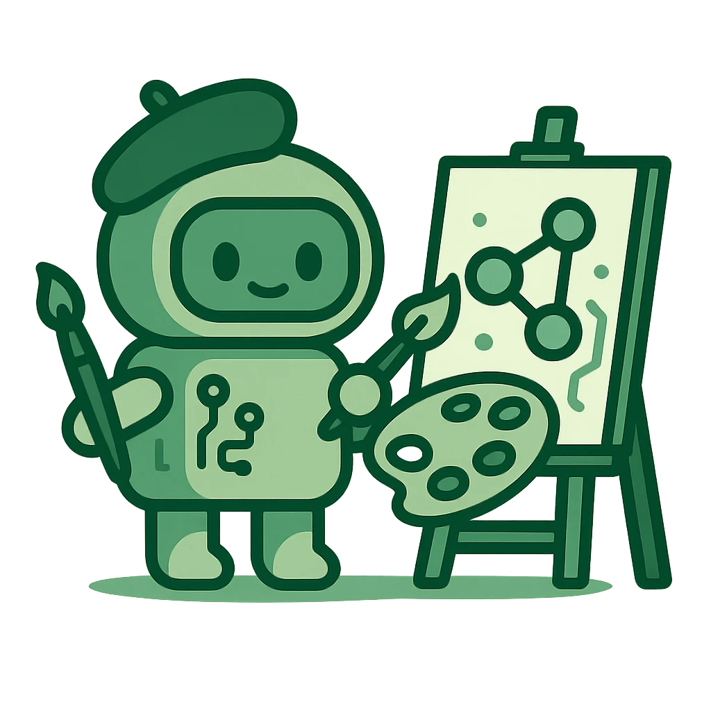 Robot znázorněný jako malíř