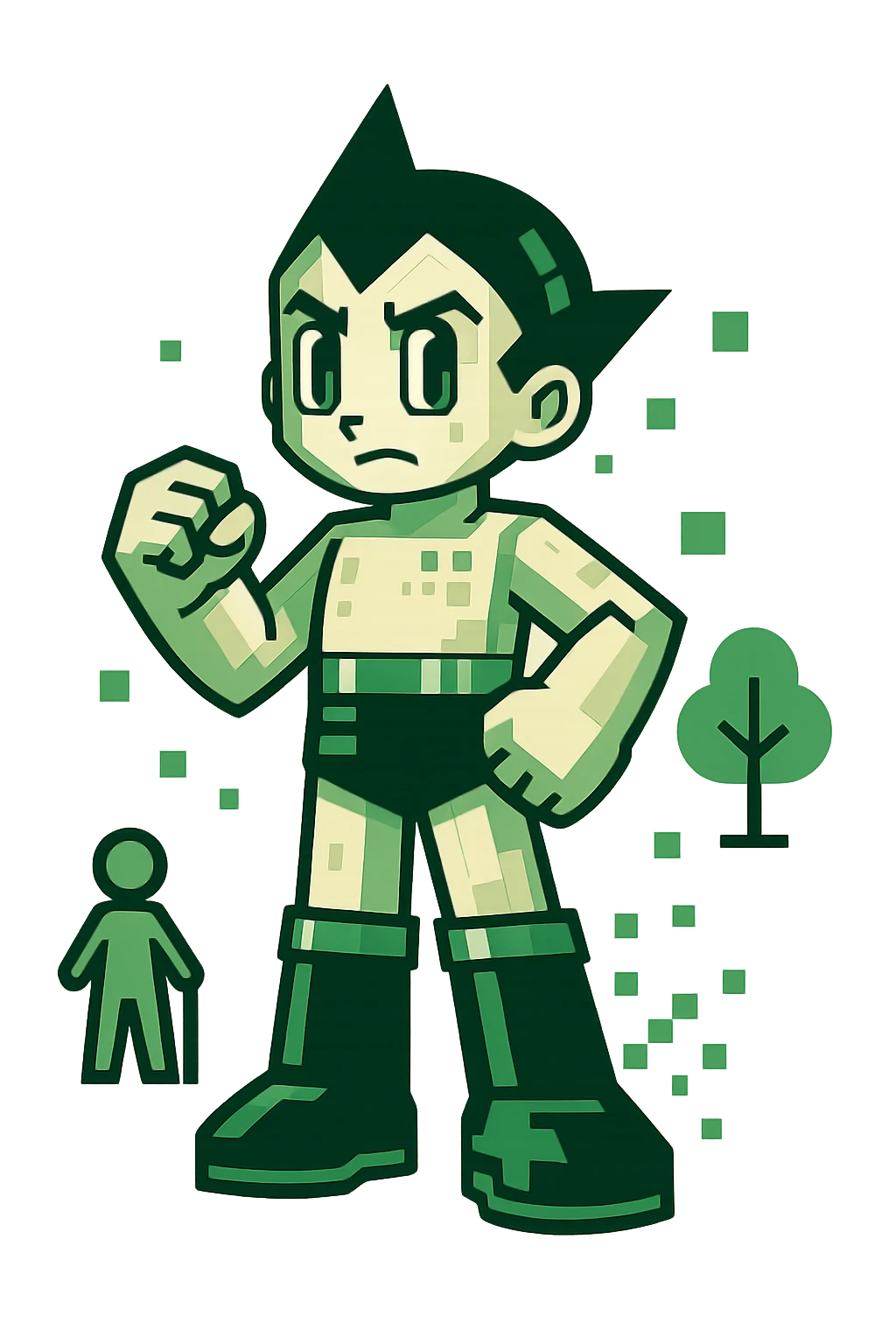 Ilustrace robota a člověka podávajících si ruce